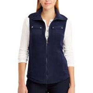 Chaps women's blue full zip jacket vest size XL
 b13